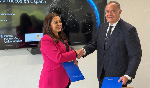 214 Scholarships for Moroccans in Spain as Planeta Program Returns in 2026 Ambassador Karima Benyaich and Planeta CEO Carlos Giménez.