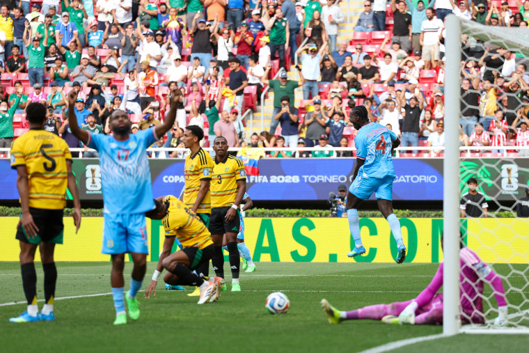 DR Congo's defender Axel Tuanzebe celebrates after scoring a goal in extra time 