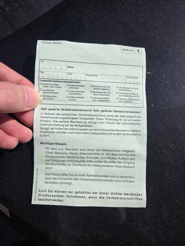 Blank ticket under my windshield wipers!