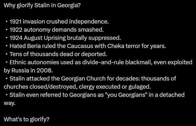 Why glorify Stalin in Georgia?