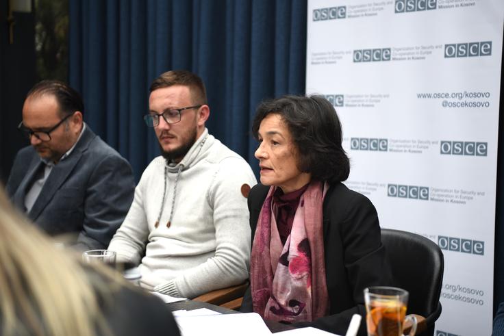 Pascale Roussy of OSCE Mission in Kosovo addresses the participants.