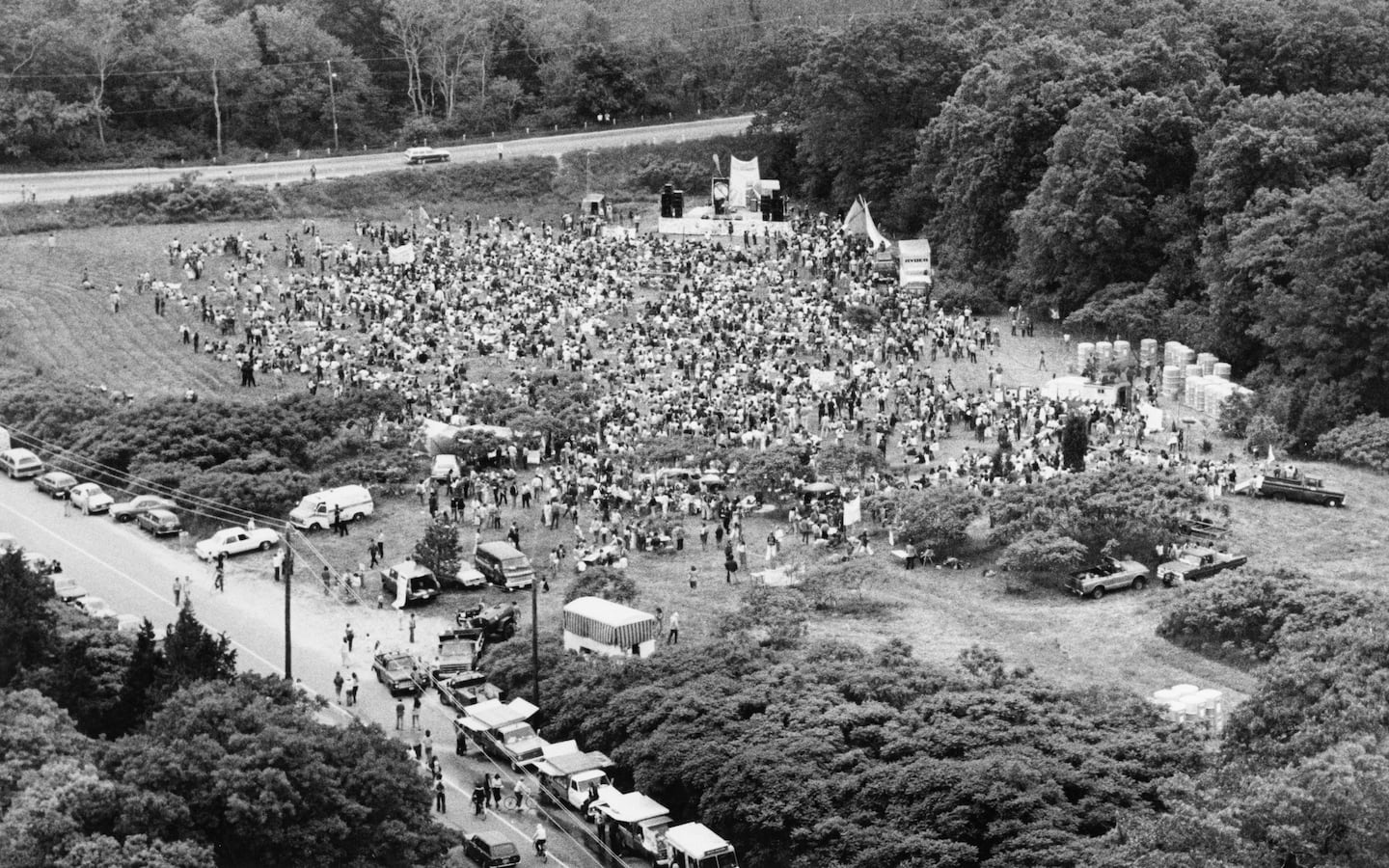 Demonstrators protested the Pilgrim Nuclear Power Station in 1979.