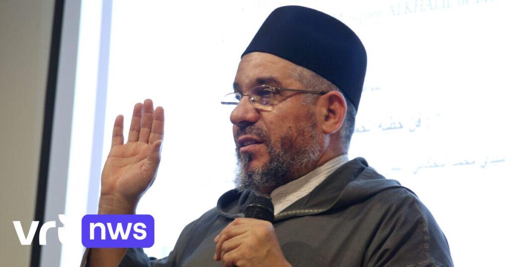 Controversial imam Mohamed Toujgani preaches in the mosque in Jette on Friday