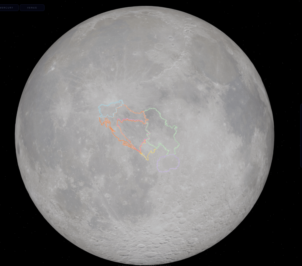 The whole of Yugoslavia sings rock and roll (1:1 with the surface of the Moon)