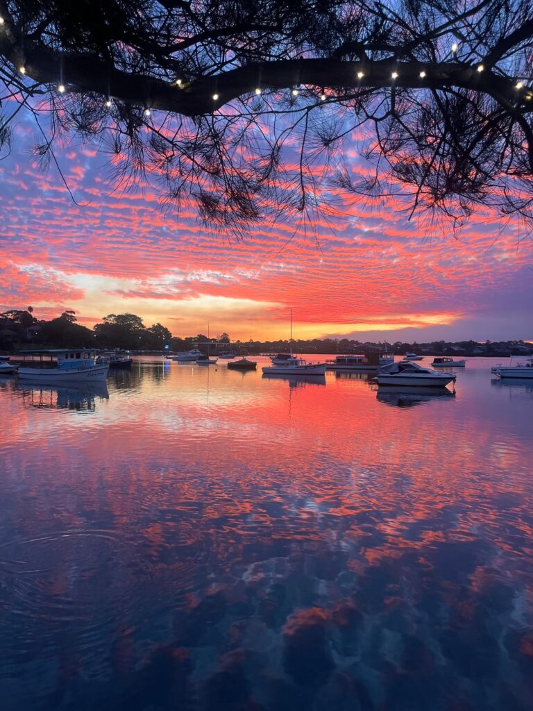 The sunset today at Bay run