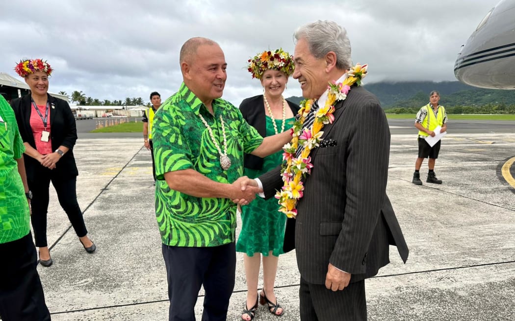 Foreign Minister Winston Peters arrives in Cook Islands.