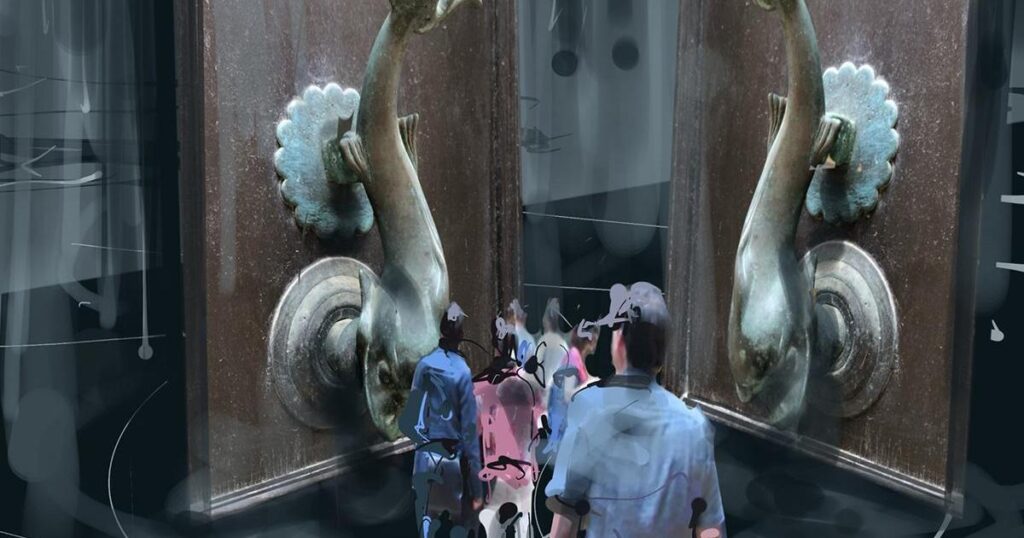 Giant doorknockers to turn sound into dialogue Giant doorknockers to turn sound into dialogue