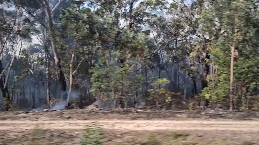 Planned burn right up to the tracks