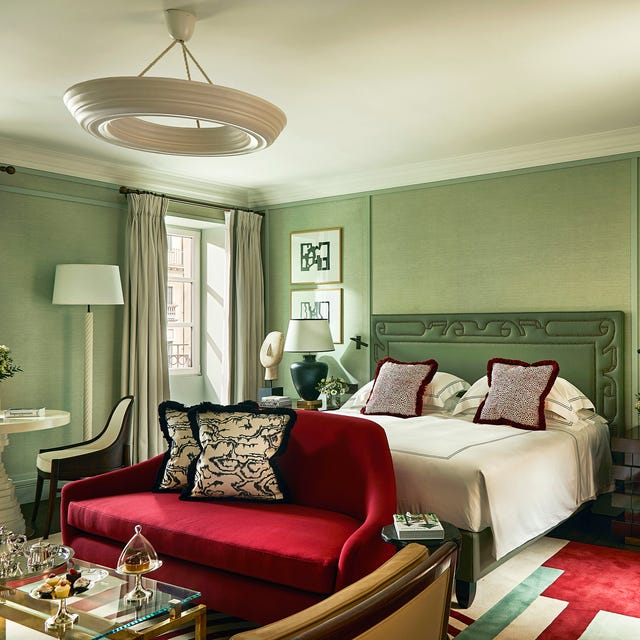 Luxurious hotel room with modern decor