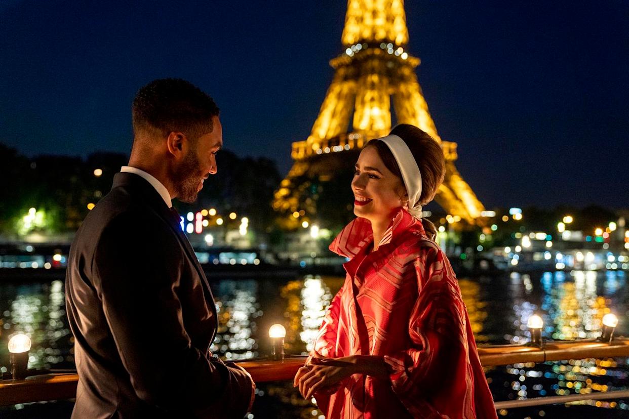 Lucien Laviscount and Lily Collins on 'Emily in Paris'Credit: STÃ‰PHANIE BRANCHU/NETFLIX