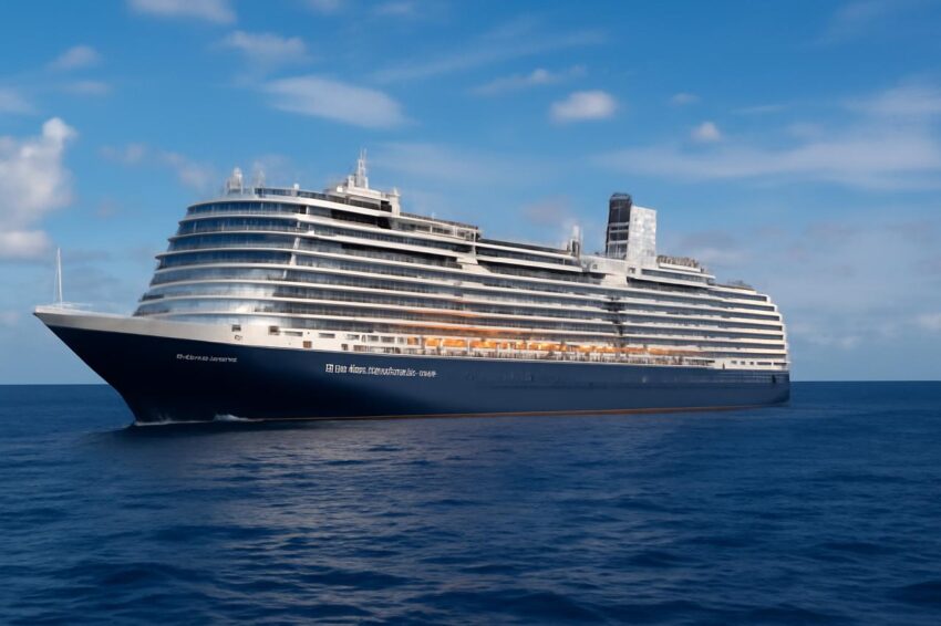 Luxury cruise ship sailing on the ocean for travelers in 2026.