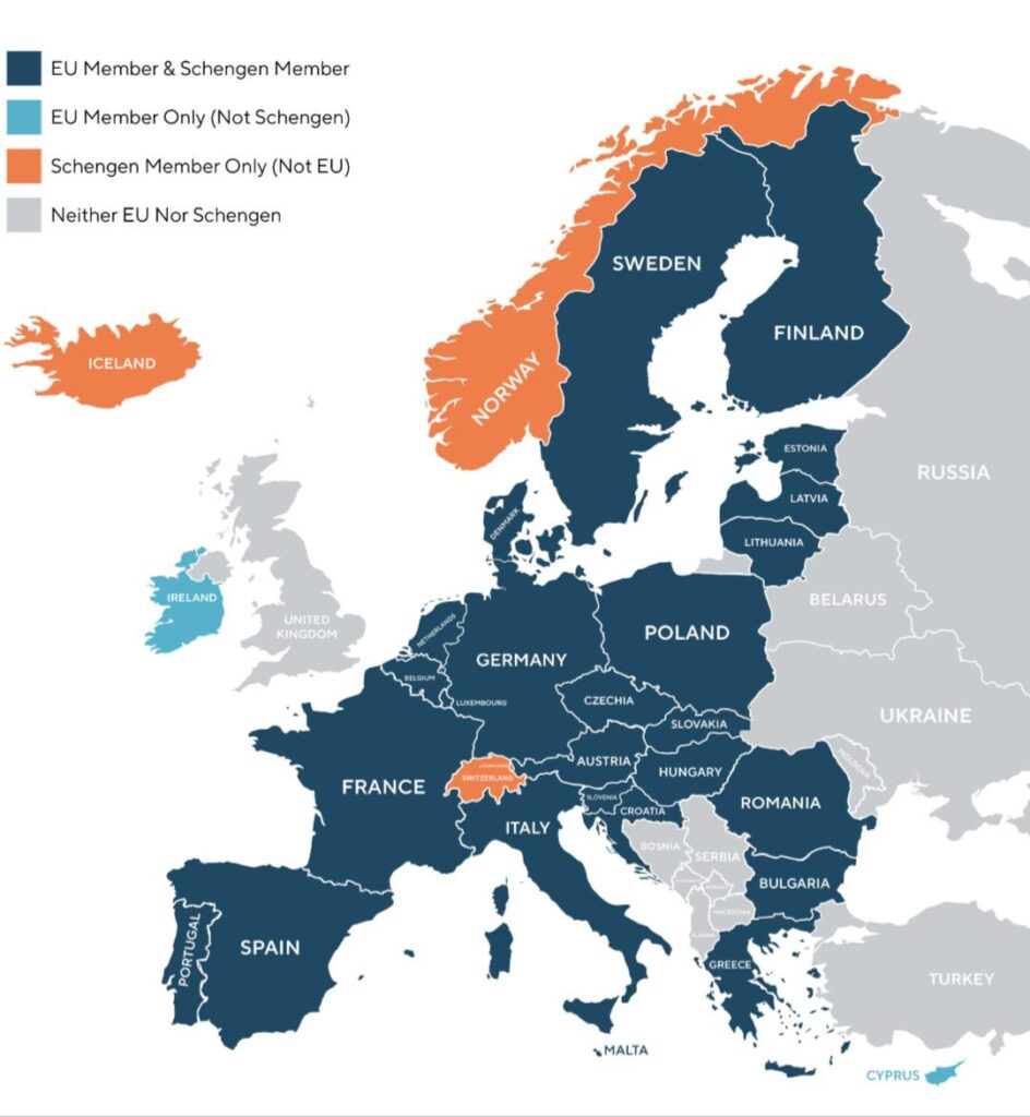 Countries In The Schengen Zone.
