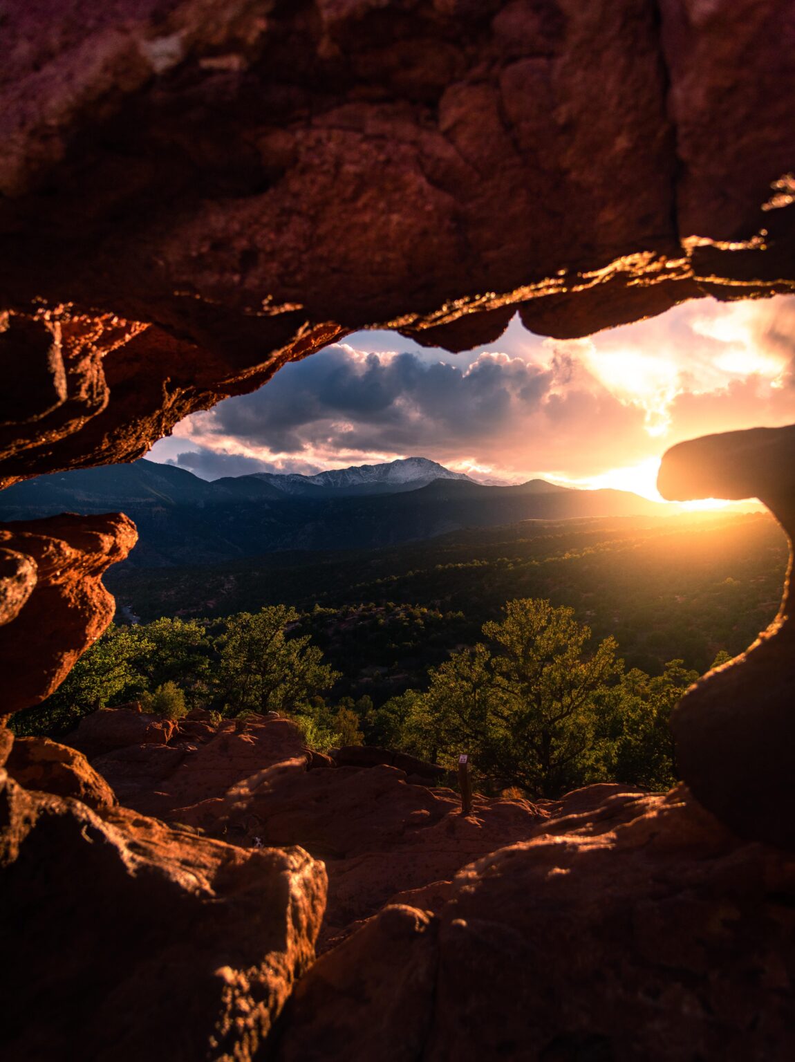 Sunset at Siamese twins in Colorado.