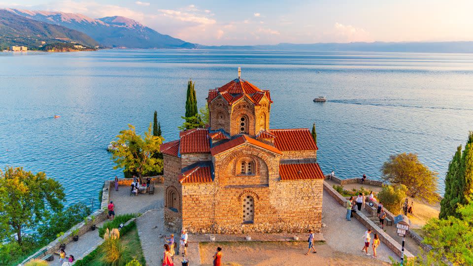 St. John at Kaneo is an Orthodox church overlooking Lake Ohrid in North Macedonia. - momo11353/iStock Editorial/Getty Images