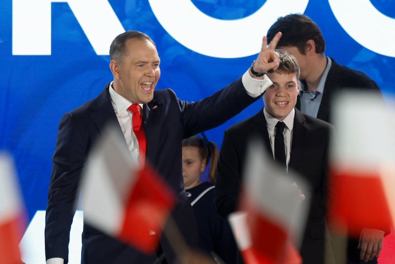 Karol Nawrocki was supported by Poland's right-wing Law and Justice (PiS) party in his successful run for the presidency last year. Photograph: Wojtek Radwanski/AFP via Getty Images         