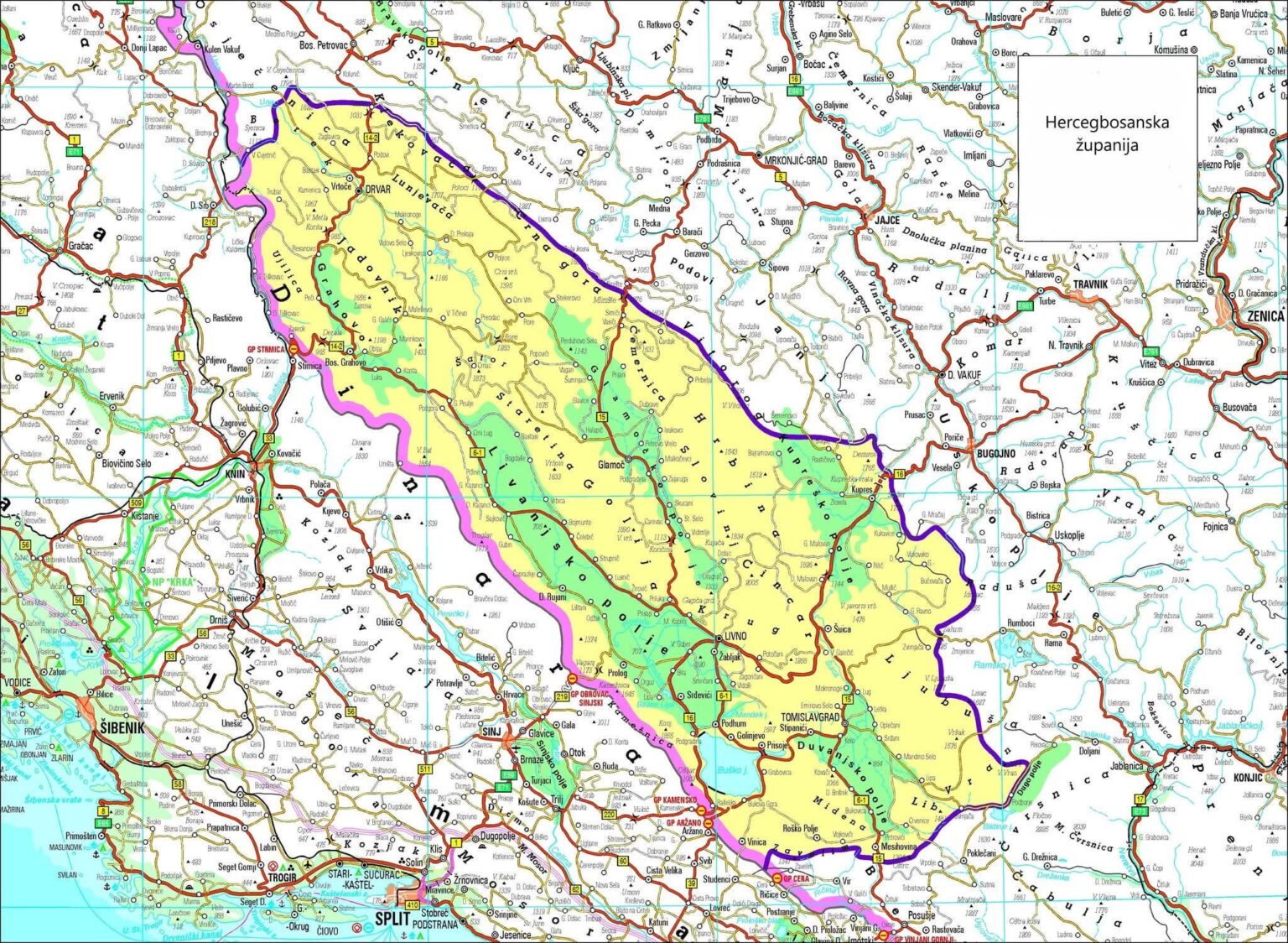 Cool map of Livanja canton/county.