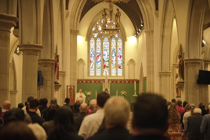 A full church at Easter Sunday mass.