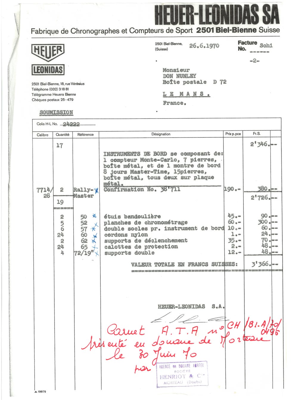 invoice for instrumentation products and services from heuerleonidas