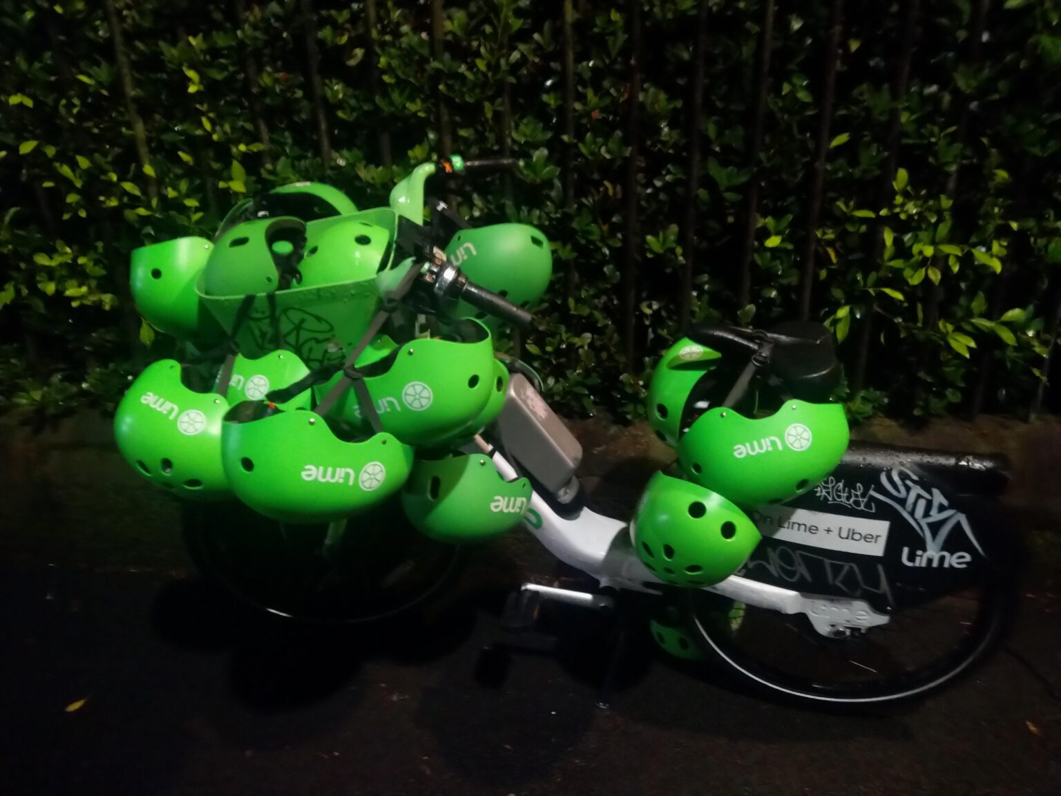 In case you're wondering why Lime bikes never seem to have helmets...
