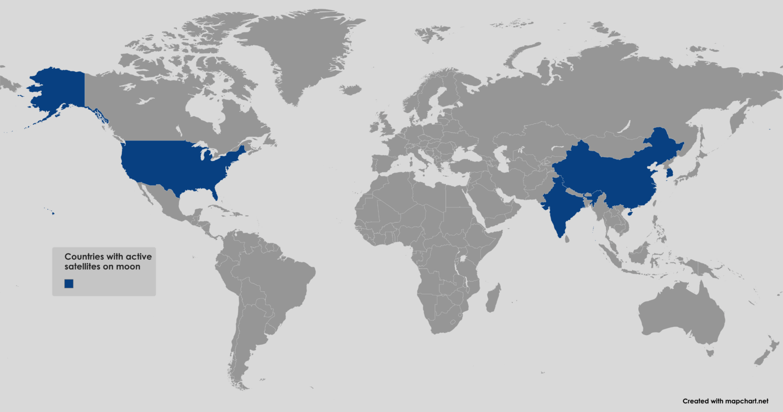 Countries with atleast one active satellite on moon