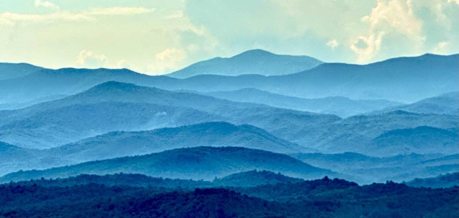 Dusk bringing out the ridges in the Blue Ridge Mountains