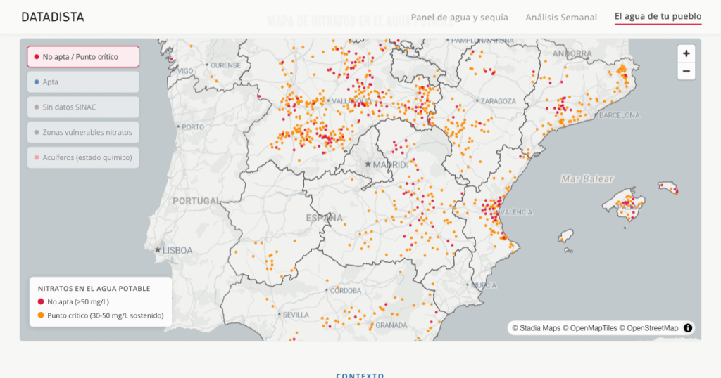 This website allows you to know if the water in your town is contaminated by nitrates from livestock and intensive agriculture.