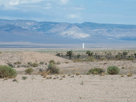 Two Nuclear Wrongs Don’t Make a Right Beyond the crater formed by the “Divider” nuclear test, the last U.S. nuclear test explosion, is the tower for “Icecap,” a joint U.S.-UK nuclear test that was nearly ready to execute but never happened due to the congressionally-mandated nuclear testing moratorium enacted on October 3, 1992. (Photo by the Los Alamos National Laboratory)