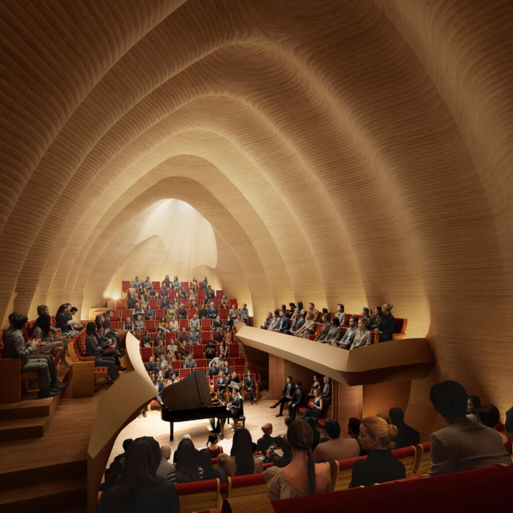 Shigeru Ban Designs Intimate Timber Concert Hall in the Swiss Alps