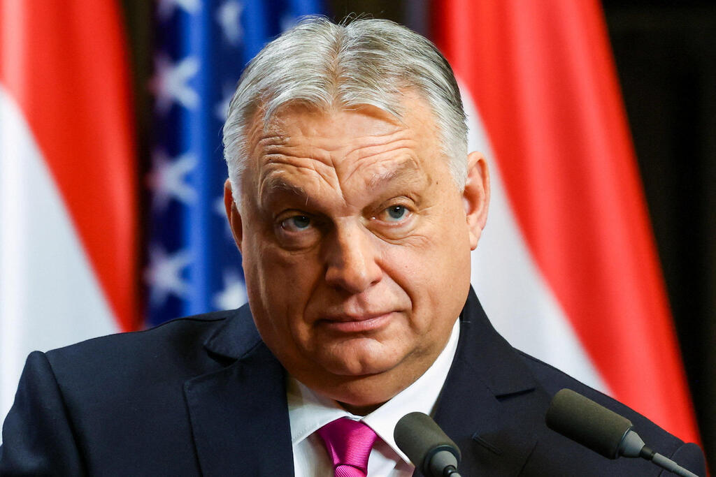 ראש ממשלת הונגריה ויקטור אורבן עם מזכירת המדינה של ארה"ב מרקו רוביו בודפשט