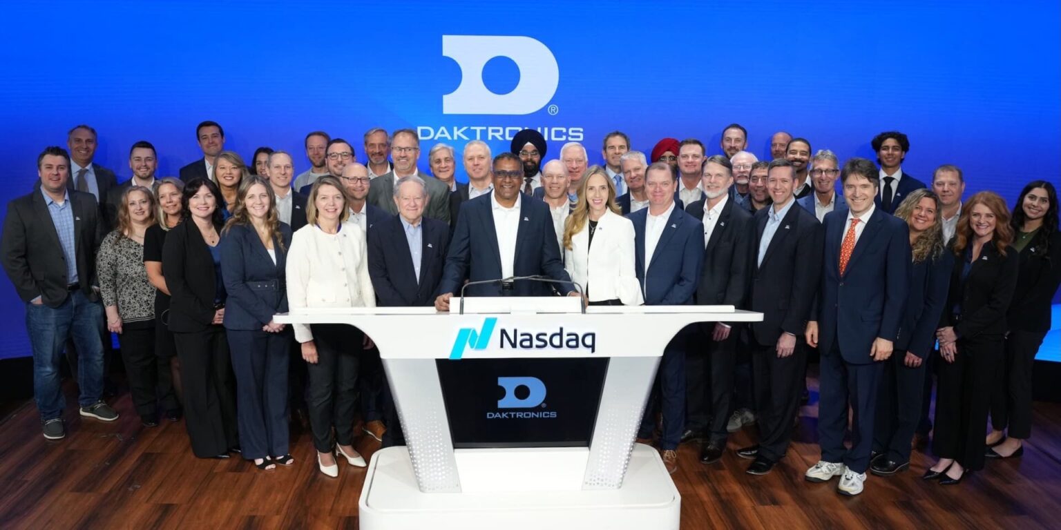 Ringing Nasdaq bell, Daktronics highlights surge of new activity