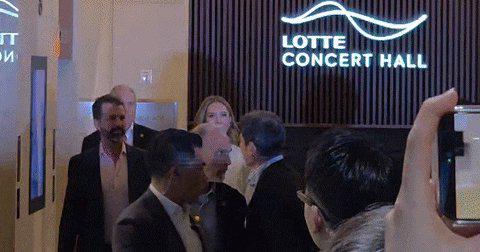 Donald Trump Jr. Signs MAGA Hats at Shinsegae Chairman's Wife's Concert