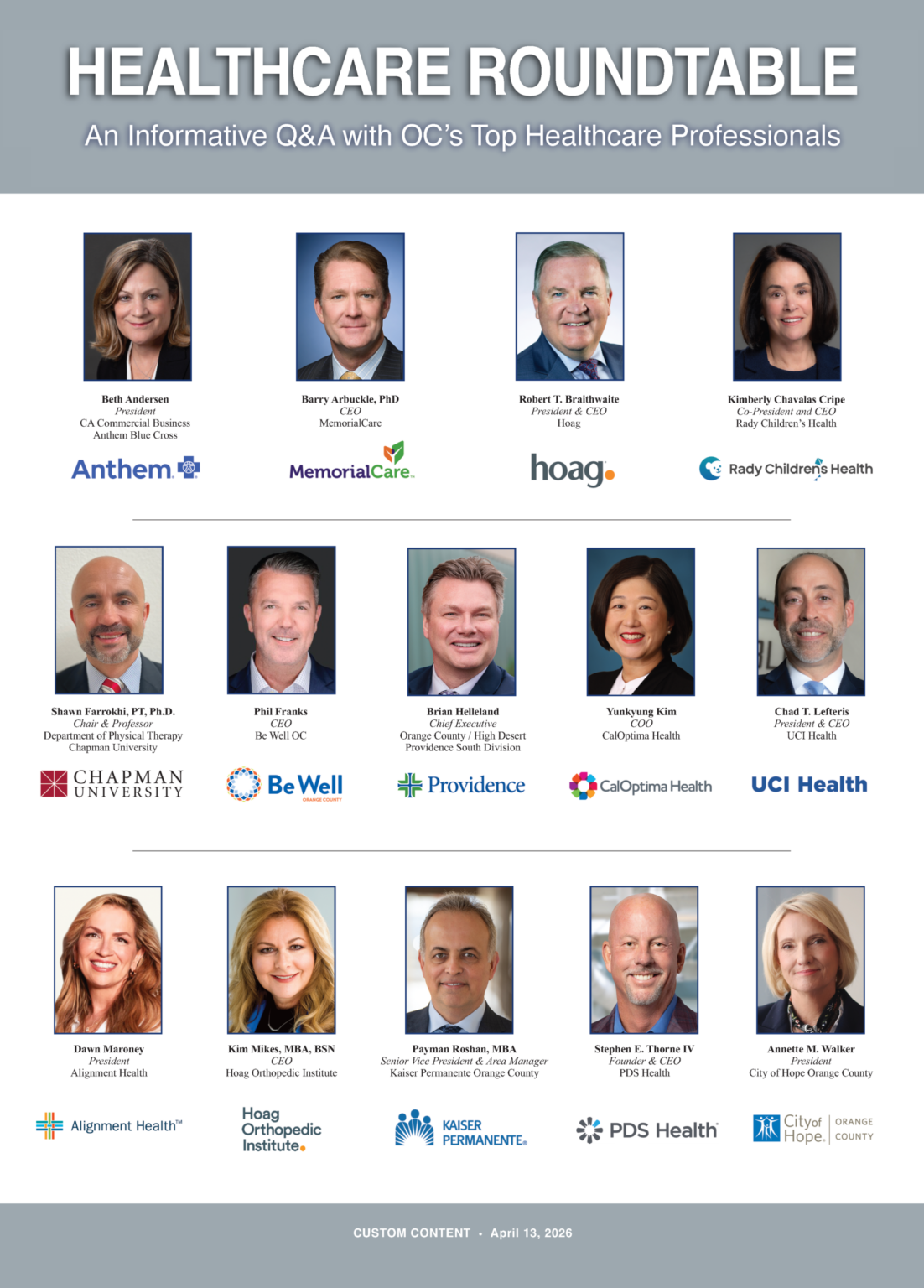 Healthcare Roundtable 2026 - Orange County Business Journal
