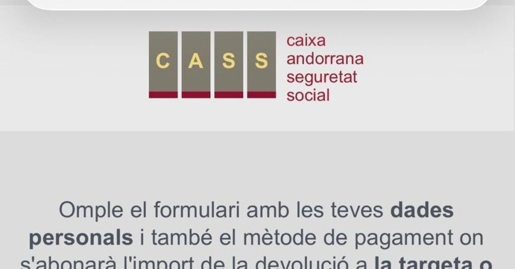 The scam that supplants the CASS and reaches the mail of many Andorrans