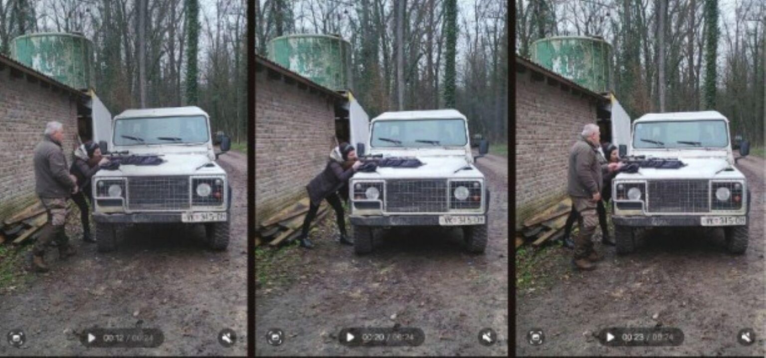 The powerful Slavonian HDZ member Tomislav Čuljak teaches a young woman without a license to shoot a sniper rifle in the 'Minister Forest': 'When you decide, zini, zini!'