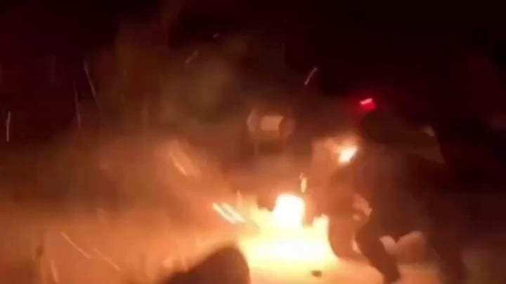 First-person view of the moment a Ukrainian FPV drone struck a UAZ-452 "Bukhanka" vehicle carrying Russian soldiers in the Donetsk region