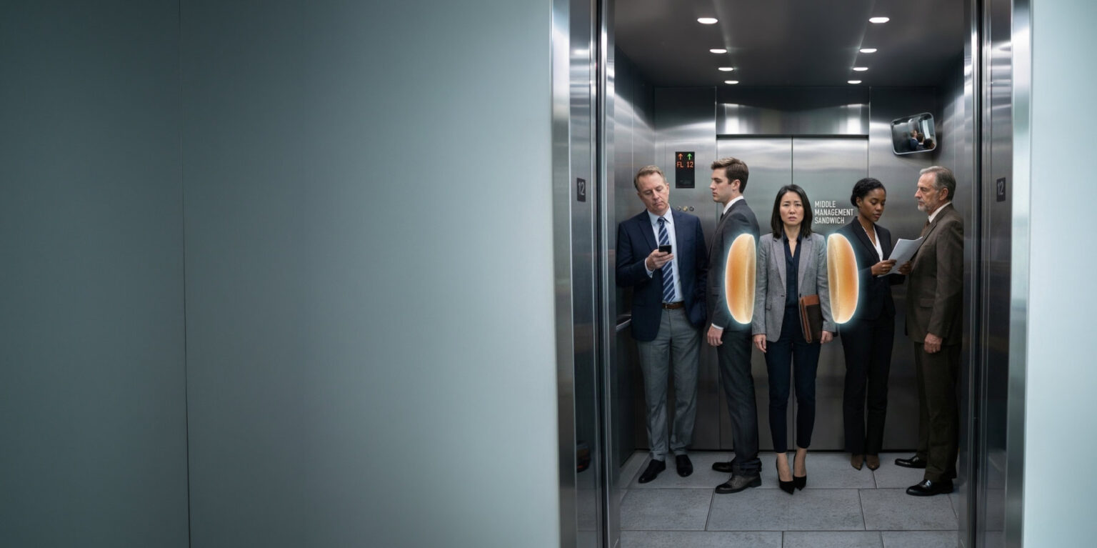 The looming AI risk – Automating middle management Middle-Management-Sandwich-Featured