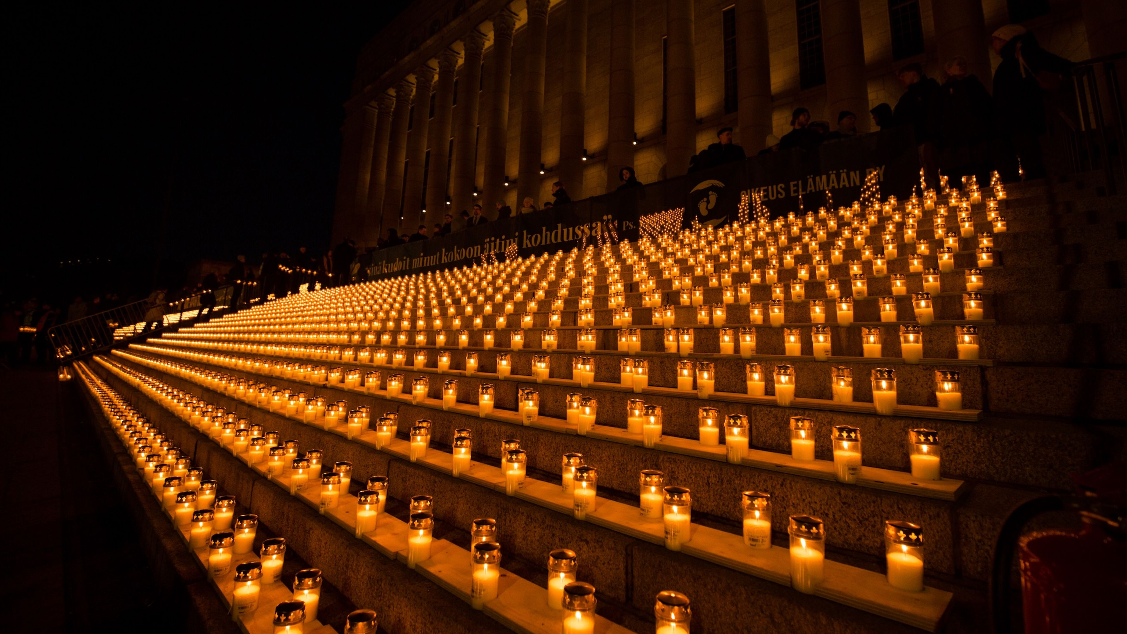 8,645 candles light Finland’s Parliament in pro-life vigil for unborn