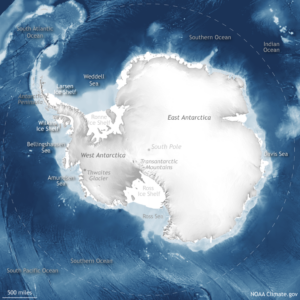 Recent research from the Thwaites Glacier, the Ross Ice Shelf and other regions of Antarctica follow different lines of evidence, leading to the same grim conclusion that massive melting, driving sea level rise, is ahead. (Credit: NOAA)