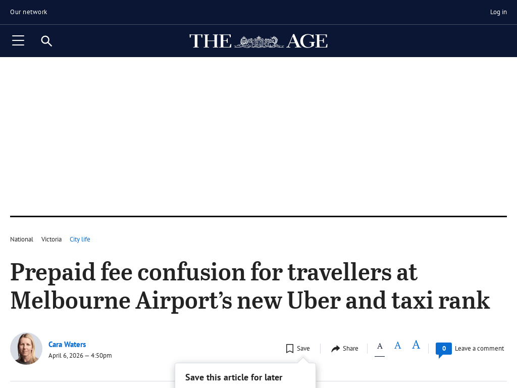 Prepaid fee confusion for travellers at Melbourne Airport’s new Uber and taxi rank
