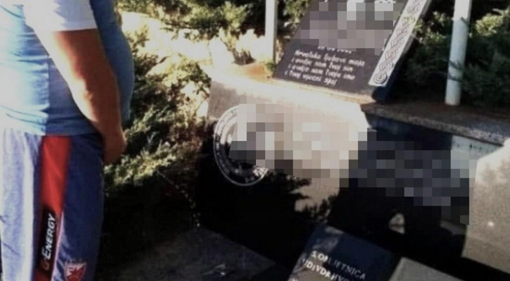 The duo pissed on the partisan monument and posted everything on Facebook