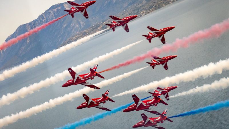 Springing into action! Red Arrows head off to Greece to start pre-season training