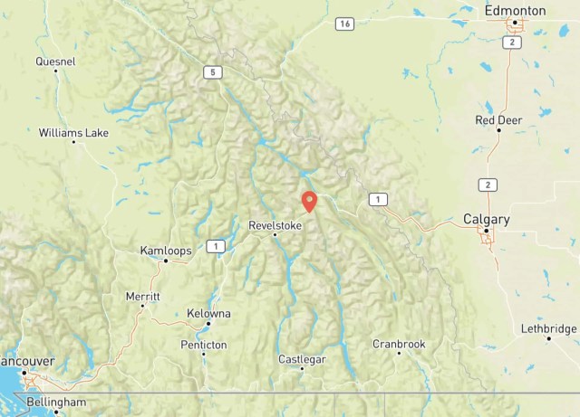 The Rogers Pass avalanche location.