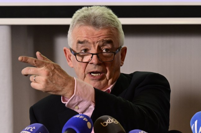 Ryanair CEO Michael O'Leary pictured during a press conference of Irish low-cost airline Ryanair, Wednesday 14 January 2026 in Brussels. BELGA PHOTO DIRK WAEM (Photo by DIRK WAEM / BELGA MAG / Belga / AFP via Getty Images)