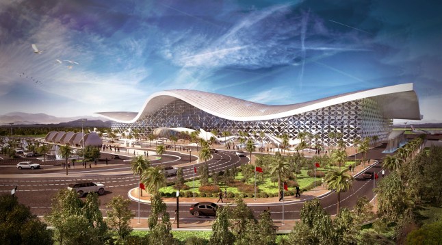 A CGI illustration of plans for the new Rabat-Sale Airport in Morocco.