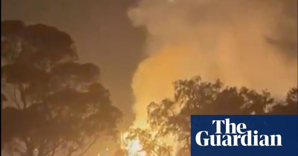 Firefighters battle out-of-control blaze at one of Australia’s two remaining oil refineries in Geelong