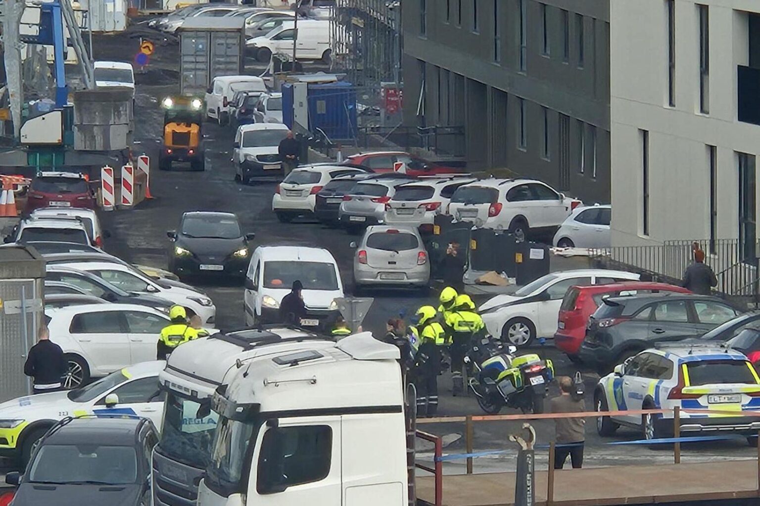 Police drove into the side of a car in a residential area