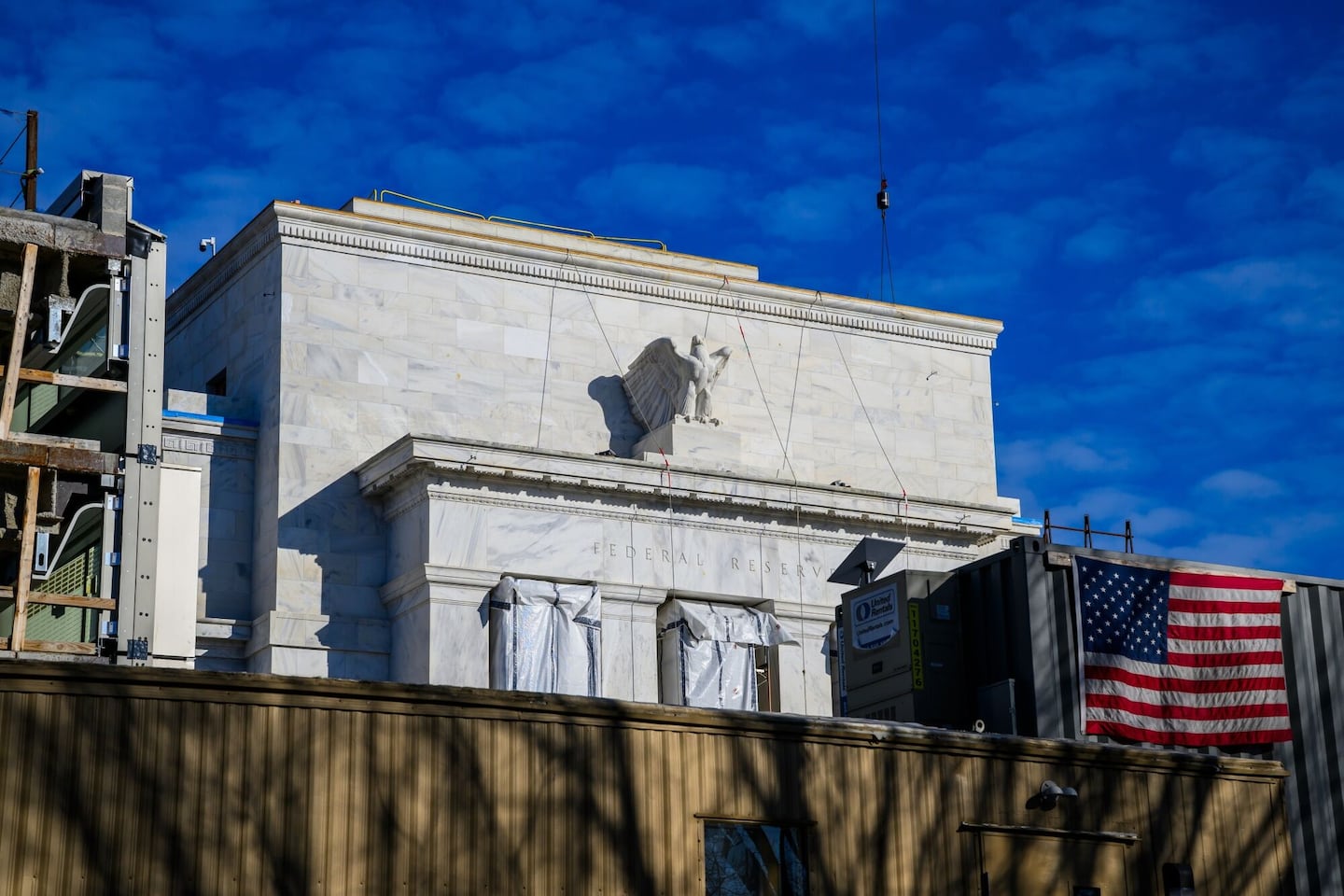 Construction on the Marriner S. Eccles Federal Reserve building in Washington, D.C., on Jan. 12.