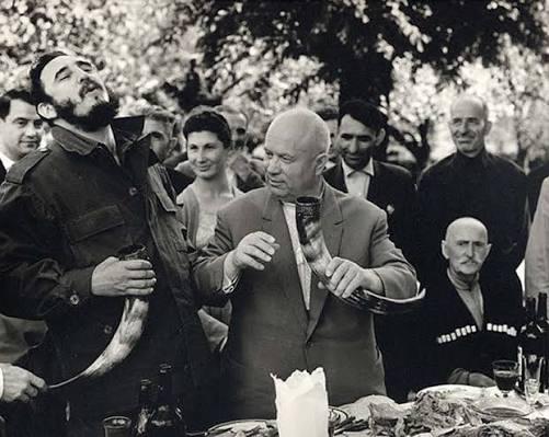Fidel Castro and Nikita Khrushchev in Georgia, 1963