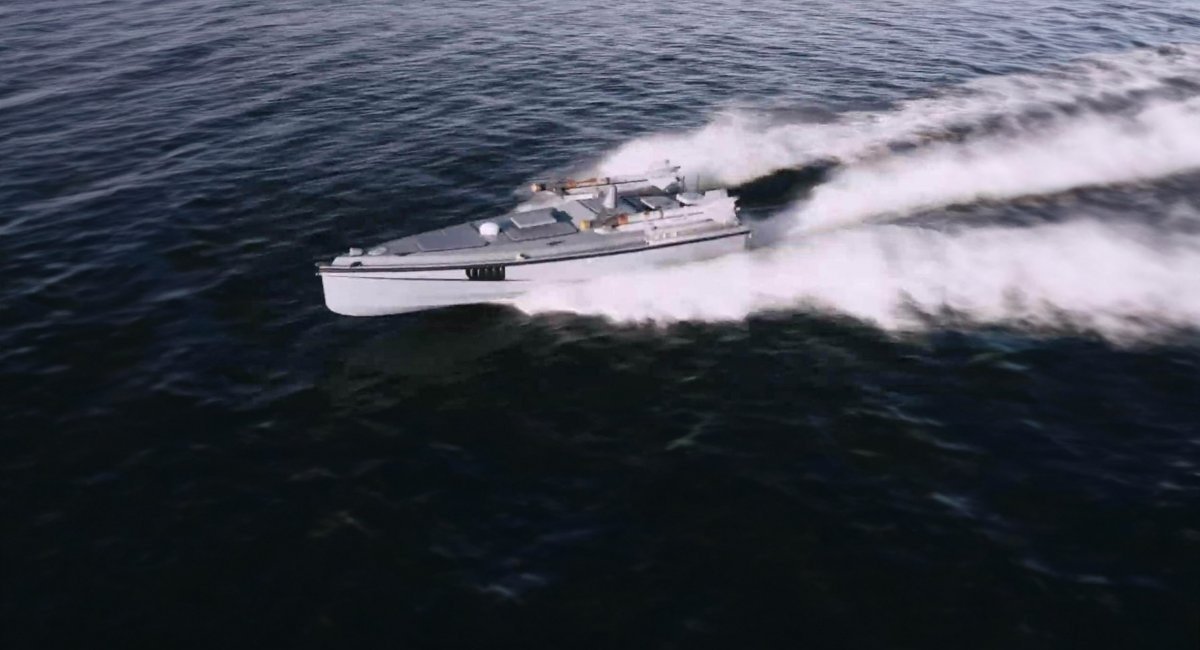 Magura V7 naval drone armed with AIM-9 air-to-air missiles