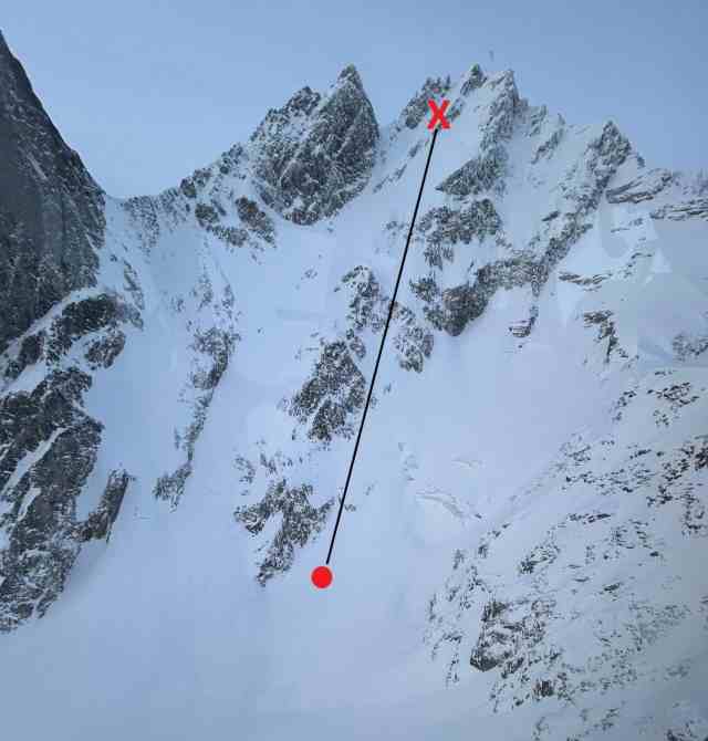 Parks Canada - An overview photo showing where the Rogers Pass fall initiated and stopped. | Image: Avalanche Canada